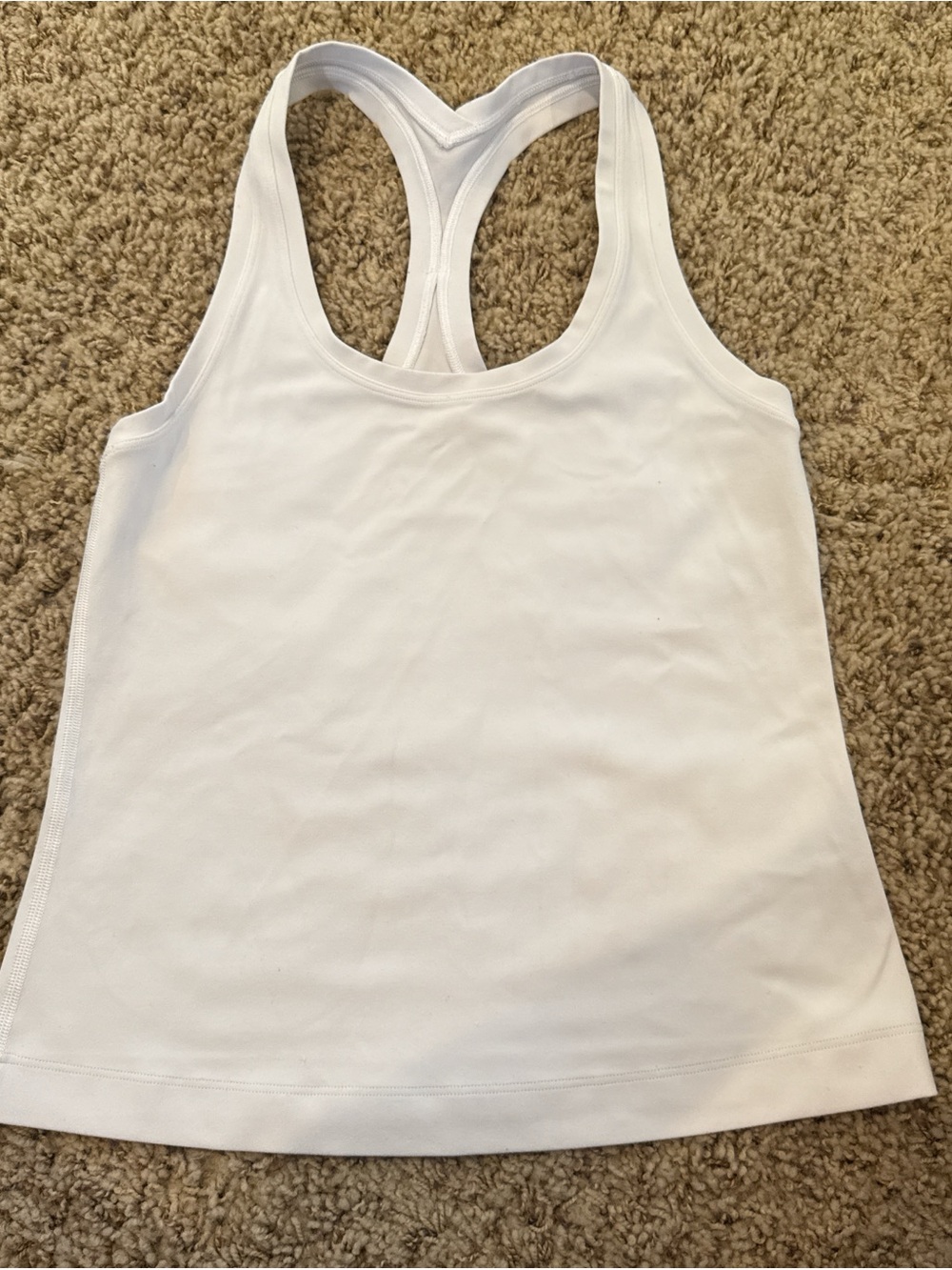 Lululemon white cool racerback short length tank size 4